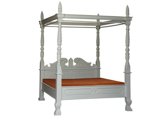 QUEEN JEPARA 4 POSTER BED (BS 400 CV QUEEN) - WHITE