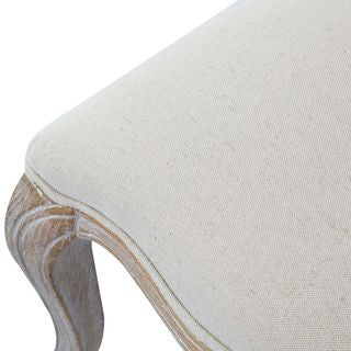 BICHIR (SET OF 2) DINING CHAIR -  FABRIC BEIGE / WHITE WASHED
