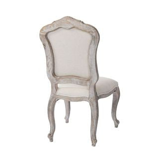 BICHIR (SET OF 2) DINING CHAIR -  FABRIC BEIGE / WHITE WASHED