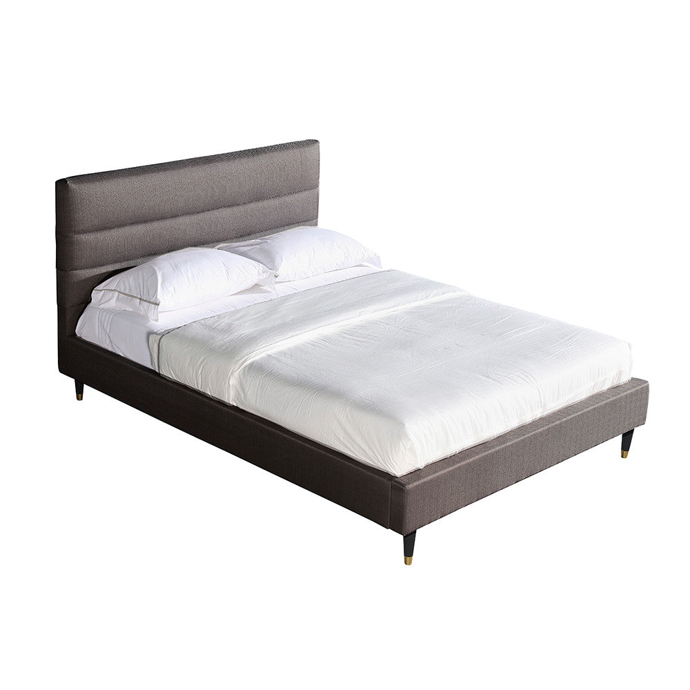 QUEEN KASEY FABRIC BED - DARK GREY