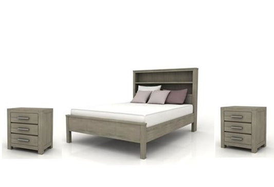 KENDALL (AUSSIE MADE) DOUBLE OR QUEEN 5 PIECE (DRESSER) BEDROOM SUITE (BOOKCASE BED) - ASSORTED COLOURS