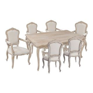 Bichir 7 Piece Dining Setting (ARM CHAIR) 1800(W) - White Washed