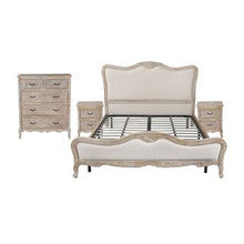 BICHIR KING 4 PIECE (TALLBOY) BEDROOM SUITE - WHITE WASH