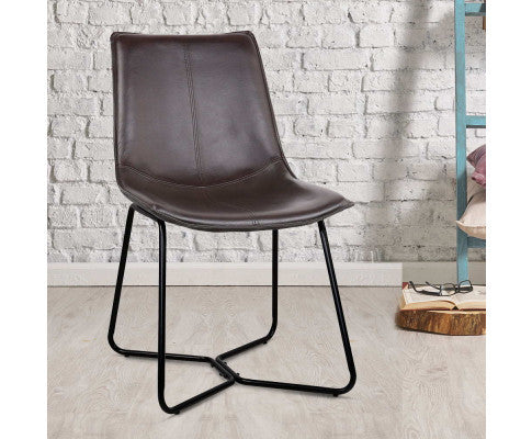 Lemiel (SET OF 2) Leatherette Dining Chair - Walnut