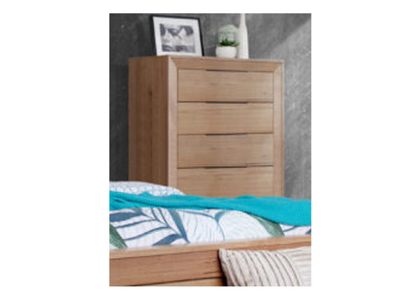 LUCILLE 5 DRAWER TALLBOY - 1200(H) x 1000(W) - MESSMATE CLEAR