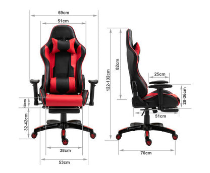 NIXON RECLINER OFFICE COMPUTER CHAIR - BLACK & RED