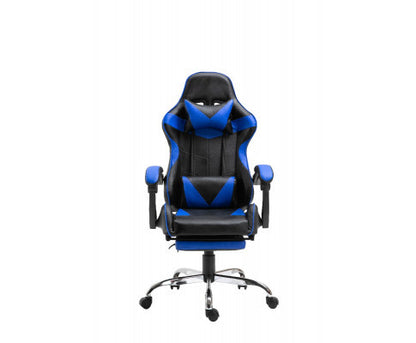 EUGENE RECLINING OFFICE COMPUTER GAMING CHAIR  WITH FOOTREST -  BLUE