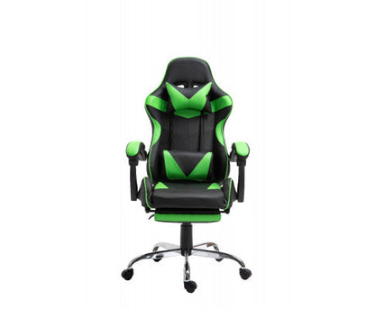 EUGENE RECLINING OFFICE COMPUTER  GAMING CHAIR  WITH FOOTREST -  GREEN