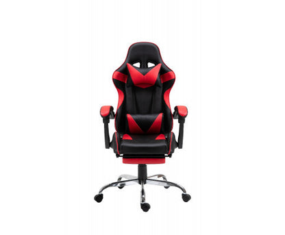 EUGENE RECLINING OFFICE COMPUTER  GAMING CHAIR  WITH FOOTREST -  RED