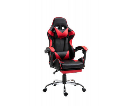 EUGENE RECLINING OFFICE COMPUTER  GAMING CHAIR  WITH FOOTREST -  RED