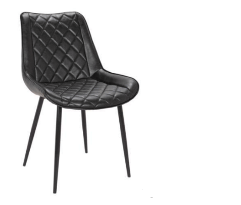 LYON LEATHERETTE DINING CHAIR - BLACK
