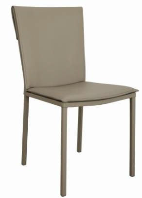 MADRID LEATHERETTE DINING CHAIR - SOFT GREY