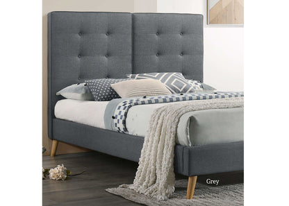 QUEEN MARILYN LINEN FABRIC BED - GREY