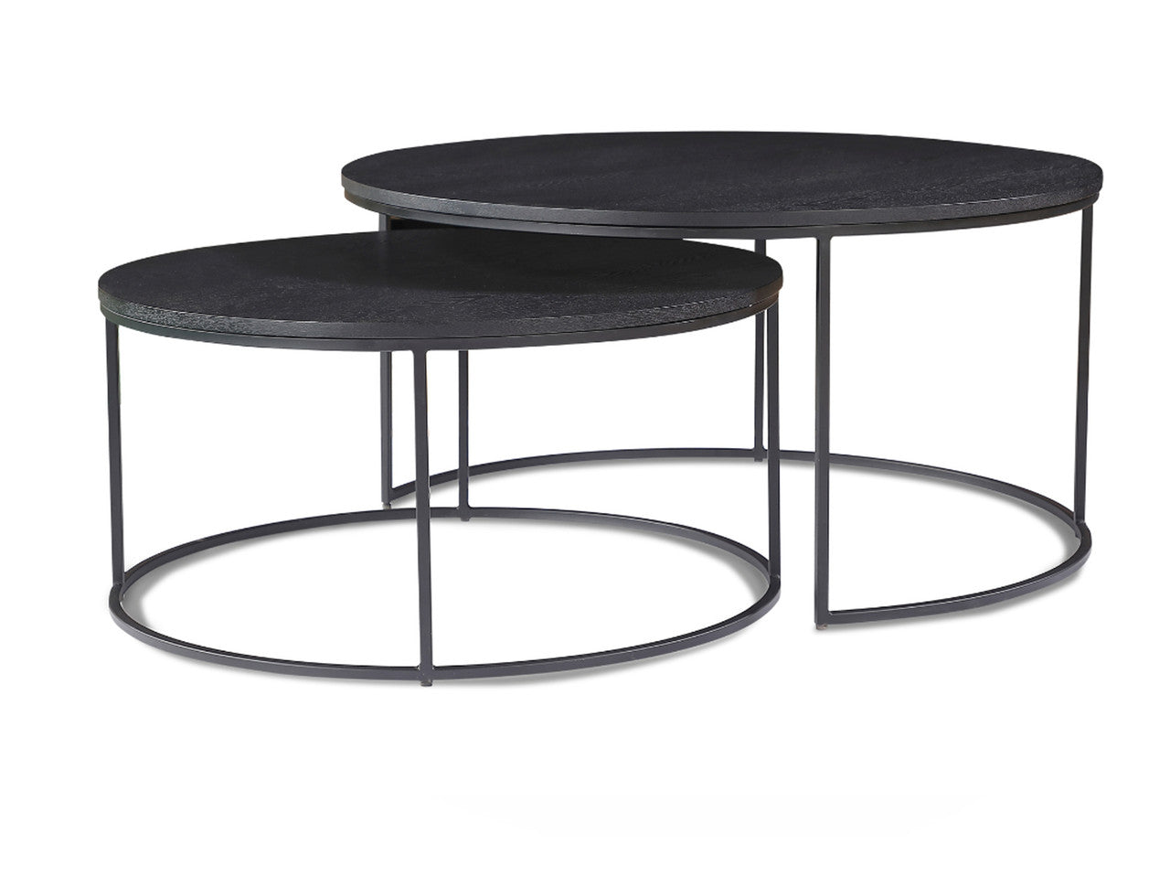 SCHOFIELDS COFFEE TABLE SET - 450(H) X 900(DIA)-  BLACK