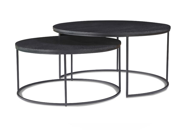 SCHOFIELDS COFFEE TABLE SET - 450(H) X 900(DIA)-  BLACK
