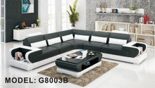 BRASOV  (G8003B) CORNER LOUNGE SUITE + COFFEE TABLE - CHOICE OF LEATHER AND ASSORTED COLOURS AVAILABLE