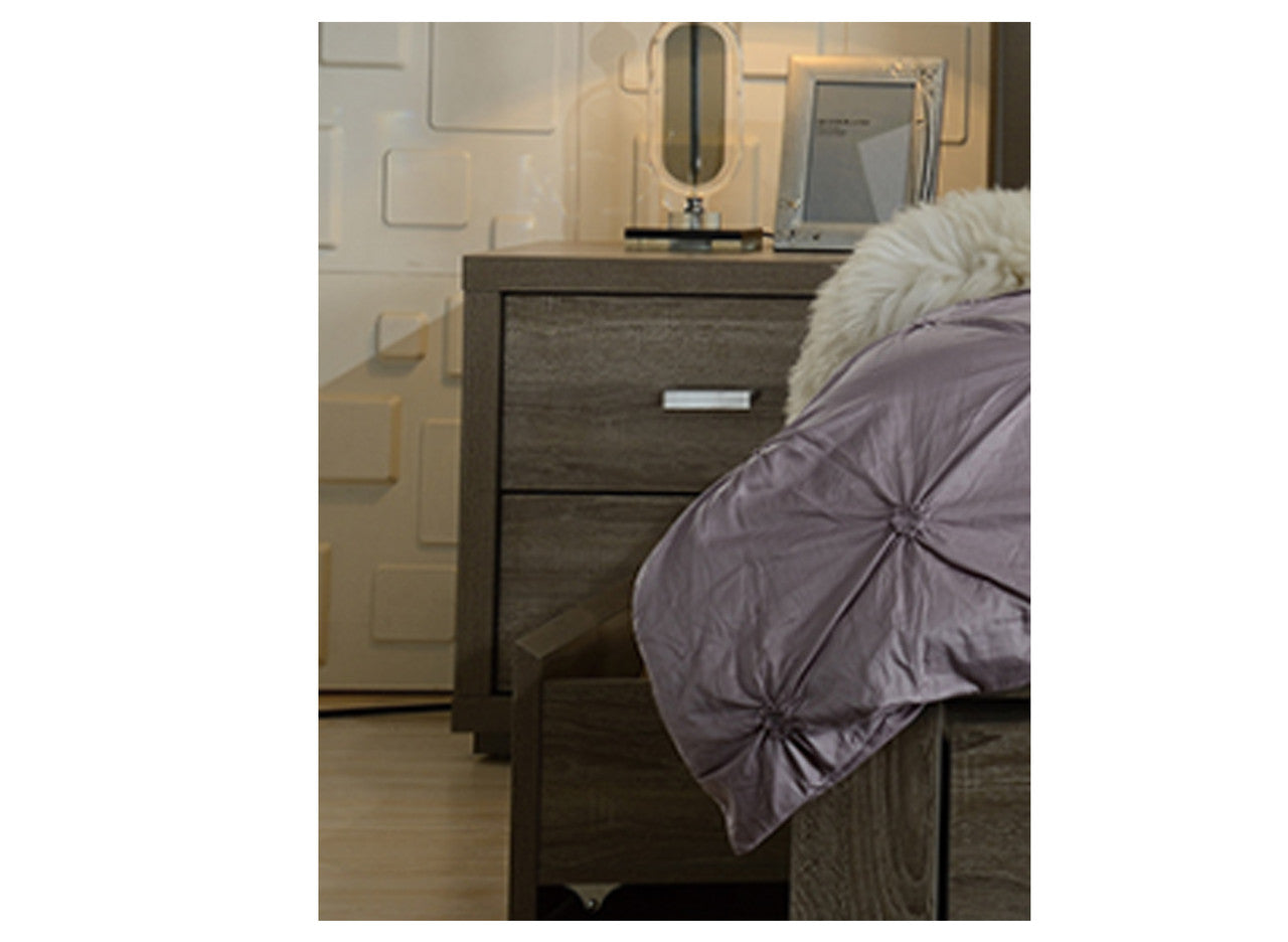 Mocale 2 Drawer Bedside Table (MODEL3:8-9-3-1-7-15) - Mocha Oak