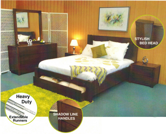 QUEEN MONROE  WITH FOOTEND STORAGE BED FRAME ONLY  - ASH