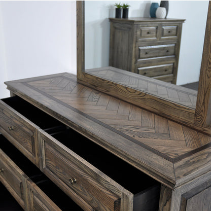 MOSAIC QUEEN 5  PIECE (DRESSER)  BEDROOM SUITE - ASH OAK