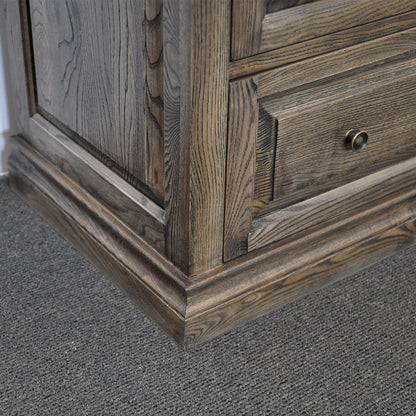 MOSAIC OAK WOOD 5 DRAWER SPLIT - TOP TALLBOY - ASH OAK