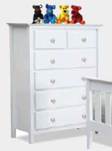 Nicky 6 Drawer Tallboy 1200(H) X 900(W) - White (1376)