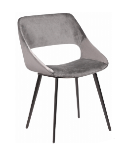 NANCY VELVET FABRIC DINING CHAIR - GREY