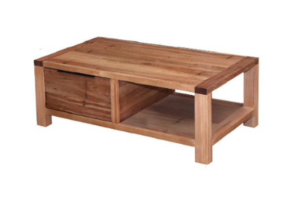 BALDRINE 1 DRAWER COFFEE TABLE - WORMY CHESTNUT