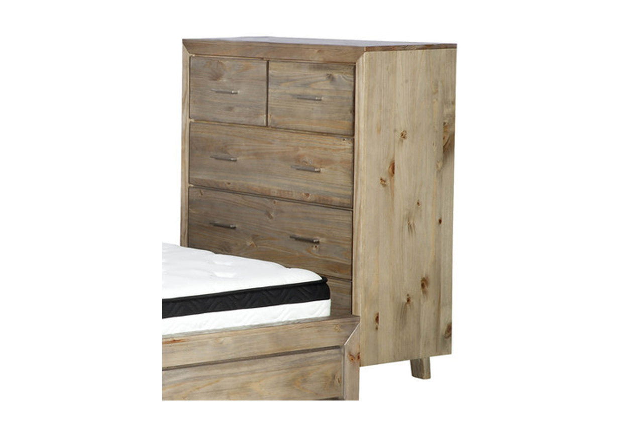 CARNIVAL (AUSSIE MADE) 5 DRAWER TALLBOY - TASSIE OAK COMBINATION - ASSORTED COLOURS