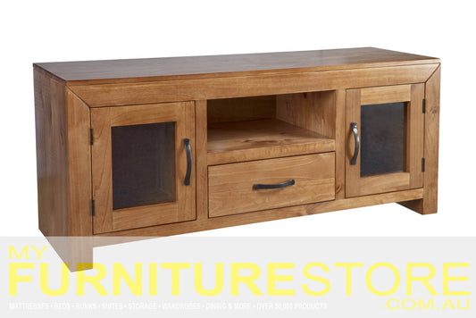 Frank (UNIT 3) TV Entertainment Unit With 2 Doors & 1 Drawer (MODEL:6-18-1-14-11) - 595(H) X 1420(W) - Baltic (#503).