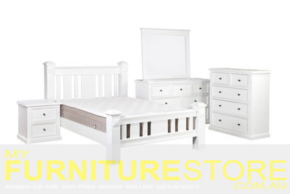 LEGIONS KING 4 PIECE (TALLBOY) BEDROOM SUITE - ASSORTED PAINTED COLOURS