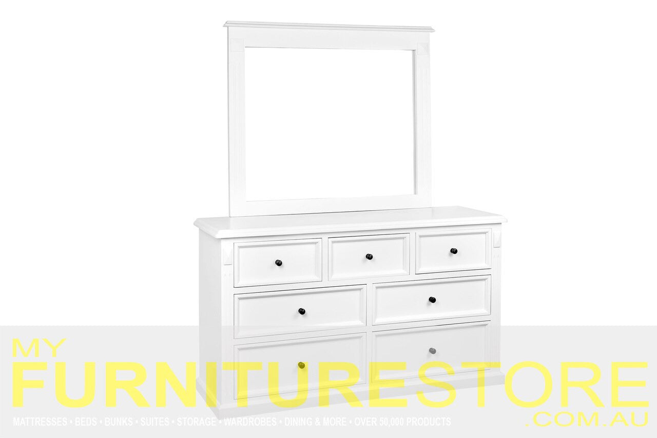 LEGIONS QUEEN OR DOUBLE 5 PIECE (DRESSER) BEDROOM SUITE - ASSORTED PAINTED COLOURS