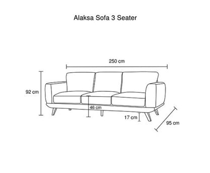 ALASKA 3 + 2 SEATER FABRIC SOFA  LOUNGE SET - BROWN
