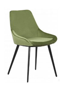DOMO VELVET FABRIC DINING CHAIR - OLIVE GREEN