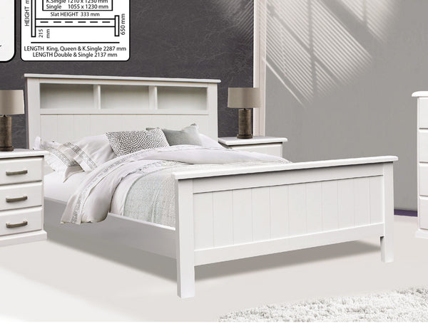 QUEEN OCTARIAN (AUSSIE MADE) BOOKEND BED FRAME - ASSORTED PAINTED COLOURS