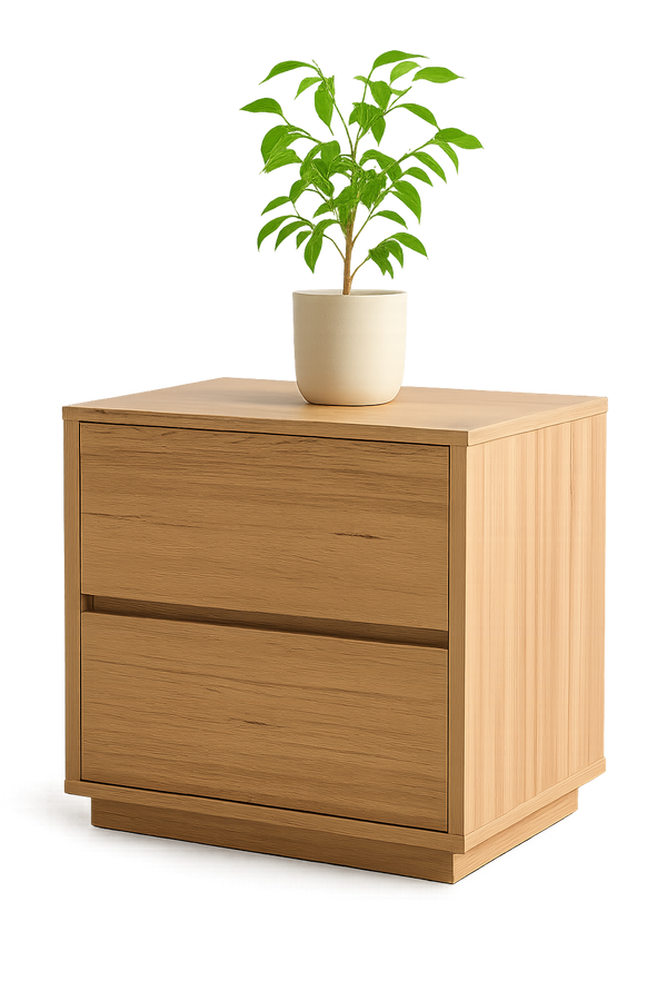 PADERNAL 2 DRAWER BEDSIDE TABLE - MESSMATE