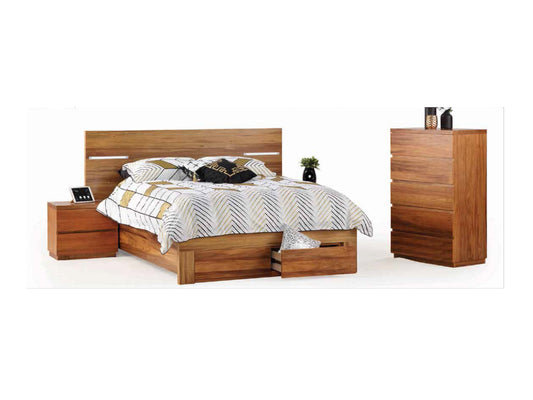 PETRINO KING 4 PIECE (TALLBOY) BEDROOM SUITE - BLACKWOOD