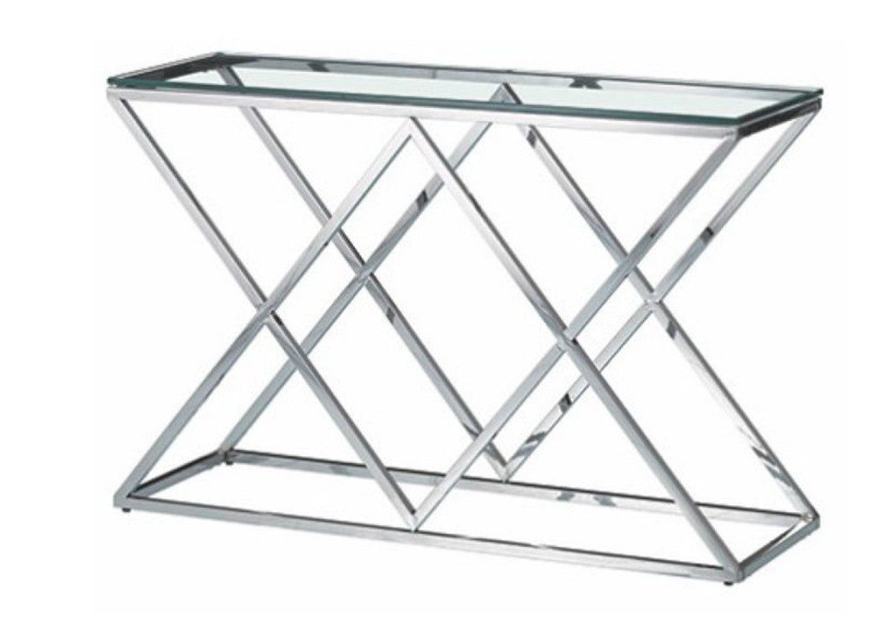 Peruz Console Table With Glass Top - 1200(W) X 400(W) - As Pictured
