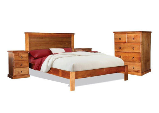 KING PINEHURST 4 PIECE (TALLBOY) BEDROOM SUITE - BLACKWOOD