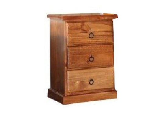 Pinhurst 3 Drawer Bedside Table- Blackwood