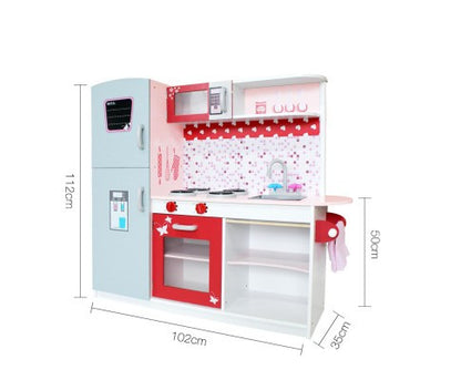 FRIDGE KIDS  WOODEN KITCHEN COOKWARE CHEF PLAY SET -OFF WHITE