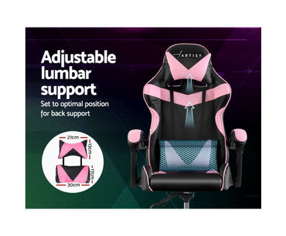 PAXTON RECLINING OFFICE COMPUTER  CHAIR  - BLACK & PINK