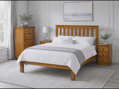 King Single Cronulla / Vegas Bed With Dooner Foot - Baltic (PICTURED) , Greywash , Walnut