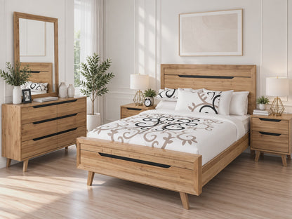 Queen Atmore 5 Piece (DRESSER) Bedroom Suite - Natural