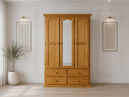 Mudgee (AUSSIE MADE) Wardrobe Combo With 3 Doors & 4 Drawers - Assorted Stained Colours