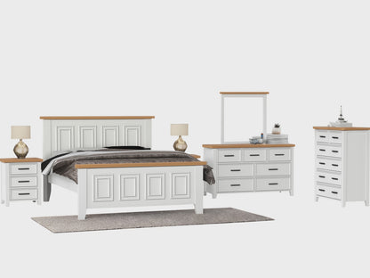 KING SYDNEYSIDE (AUSSIE MADE) 4 PIECE (TALLBOY) BEDROOM SUITE - TWO TONE - ASSORTED COLOURS