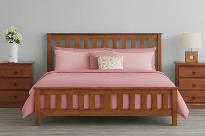 CARRINGTON DOUBLE OR QUEEN 4 PIECE TALLBOY BEDROOM SUITE WITH STANDARD CASE GOODS - GOLDEN OAK