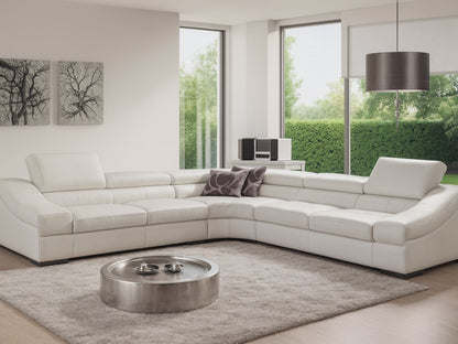 Klay Leatherette Corner Lounge Suite - White