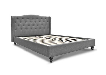 QUEEN CHERINA FABRIC BED - GREY