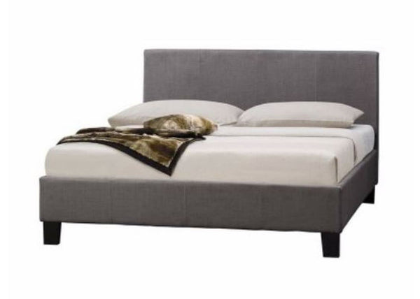 QUEEN POLARIS LINEN FABRIC BED FRAME - GREY