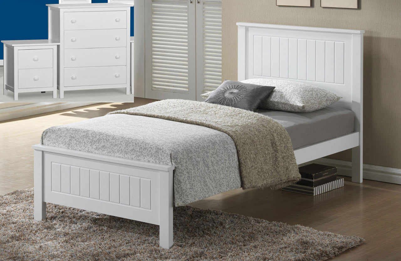 Quincy Single Or King Single 3 Piece Bedroom Suite (WS-1301) With Kado Case Goods - White